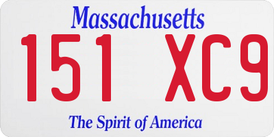 MA license plate 151XC9