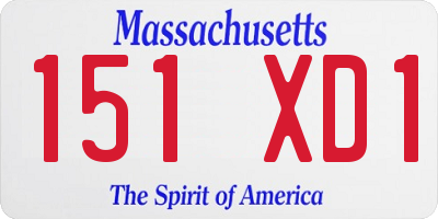 MA license plate 151XD1