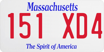 MA license plate 151XD4