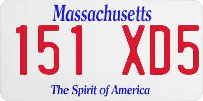 MA license plate 151XD5