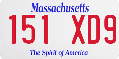 MA license plate 151XD9