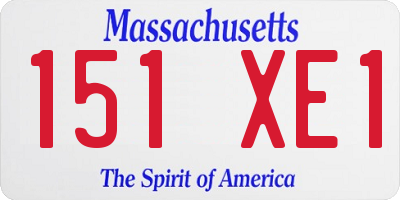 MA license plate 151XE1