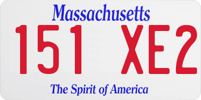 MA license plate 151XE2
