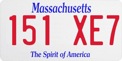 MA license plate 151XE7