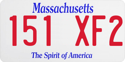 MA license plate 151XF2
