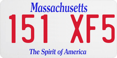 MA license plate 151XF5