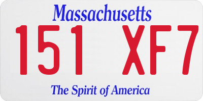 MA license plate 151XF7