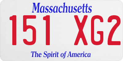 MA license plate 151XG2