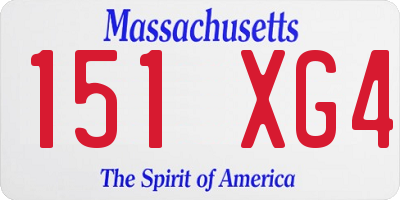 MA license plate 151XG4