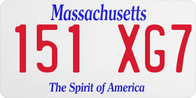 MA license plate 151XG7