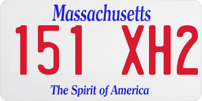 MA license plate 151XH2