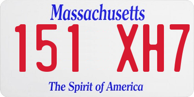 MA license plate 151XH7