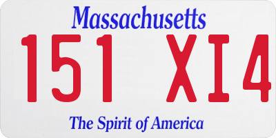 MA license plate 151XI4