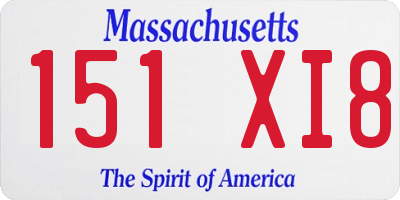 MA license plate 151XI8