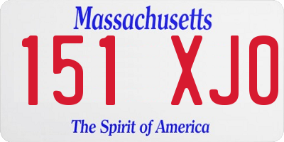 MA license plate 151XJ0