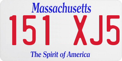 MA license plate 151XJ5