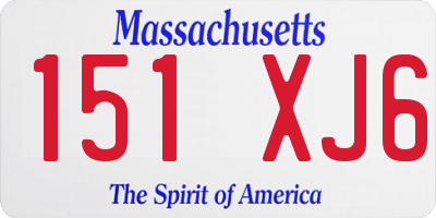 MA license plate 151XJ6