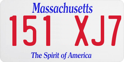 MA license plate 151XJ7
