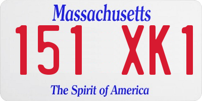 MA license plate 151XK1