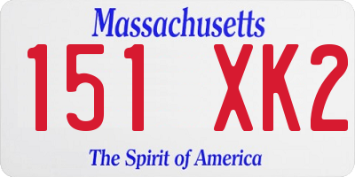 MA license plate 151XK2