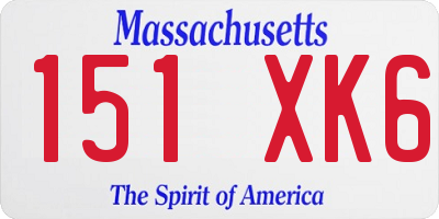 MA license plate 151XK6