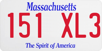 MA license plate 151XL3