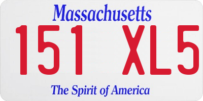 MA license plate 151XL5