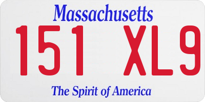 MA license plate 151XL9