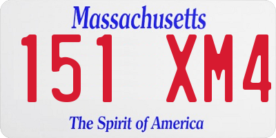 MA license plate 151XM4