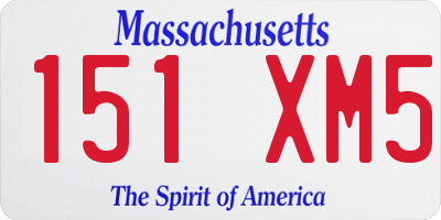 MA license plate 151XM5
