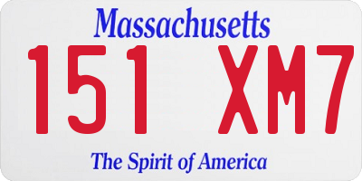 MA license plate 151XM7