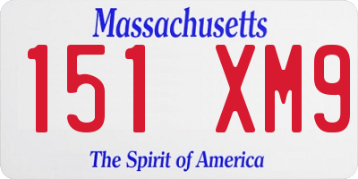 MA license plate 151XM9