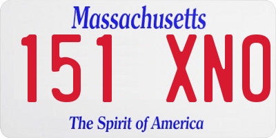 MA license plate 151XN0