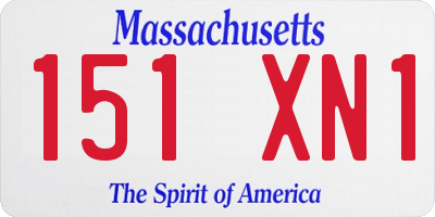 MA license plate 151XN1
