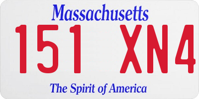 MA license plate 151XN4