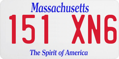 MA license plate 151XN6