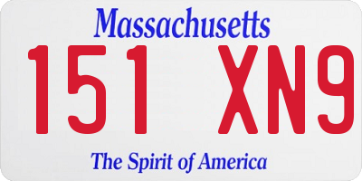 MA license plate 151XN9