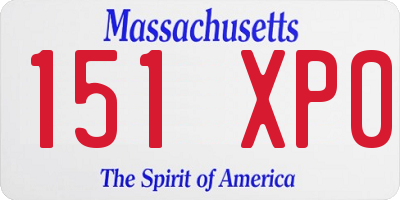 MA license plate 151XP0