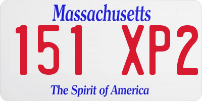 MA license plate 151XP2