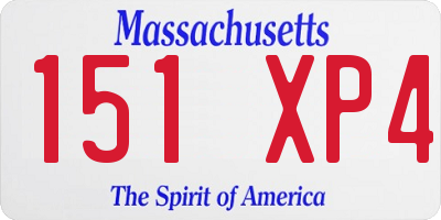 MA license plate 151XP4