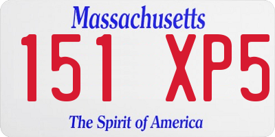 MA license plate 151XP5