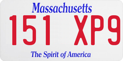 MA license plate 151XP9