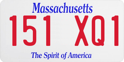 MA license plate 151XQ1