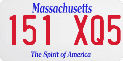MA license plate 151XQ5