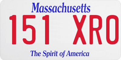 MA license plate 151XR0