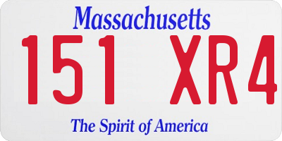 MA license plate 151XR4