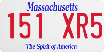 MA license plate 151XR5
