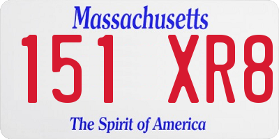 MA license plate 151XR8