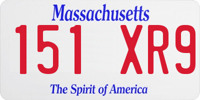 MA license plate 151XR9