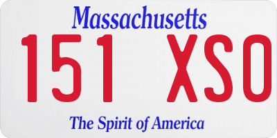 MA license plate 151XS0